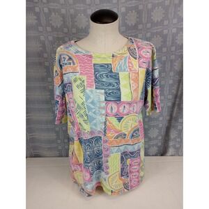 Vtg 90s Ashly Brent Top Shirt Women's Size Large Saved By The Bell Style Look